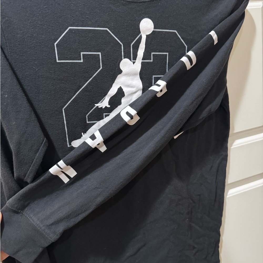 Jordan Black and White Graphic Long Sleeve Tee - Picture 2 of 3